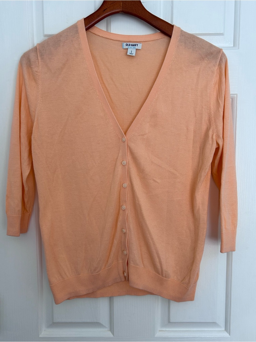 Old Navy Peach V-Neck Button-Front Cardigan